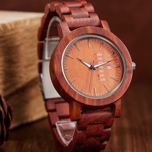 Cadeau de mariage personnalisé pour mari, boîte de montre gravée pour lui, montre en bois personnalisée pour cadeau d'anniversaire, cadeau pour homme, cadeau pour femme image 3