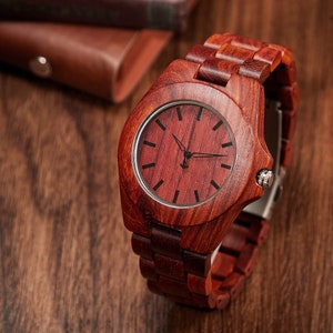 Custom Wood Watch for Groomsmen Gift,Engraved Wooden Watch Holder, Personalised Watches for Men Gift,Vintage Wedding Gift