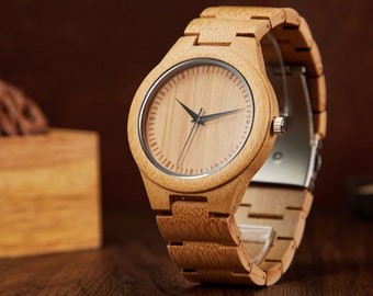 Orologio in legno personalizzato per uomo, regalo marito personalizzato per anniversario, scatola per orologio incisa per uomo, porta orologio