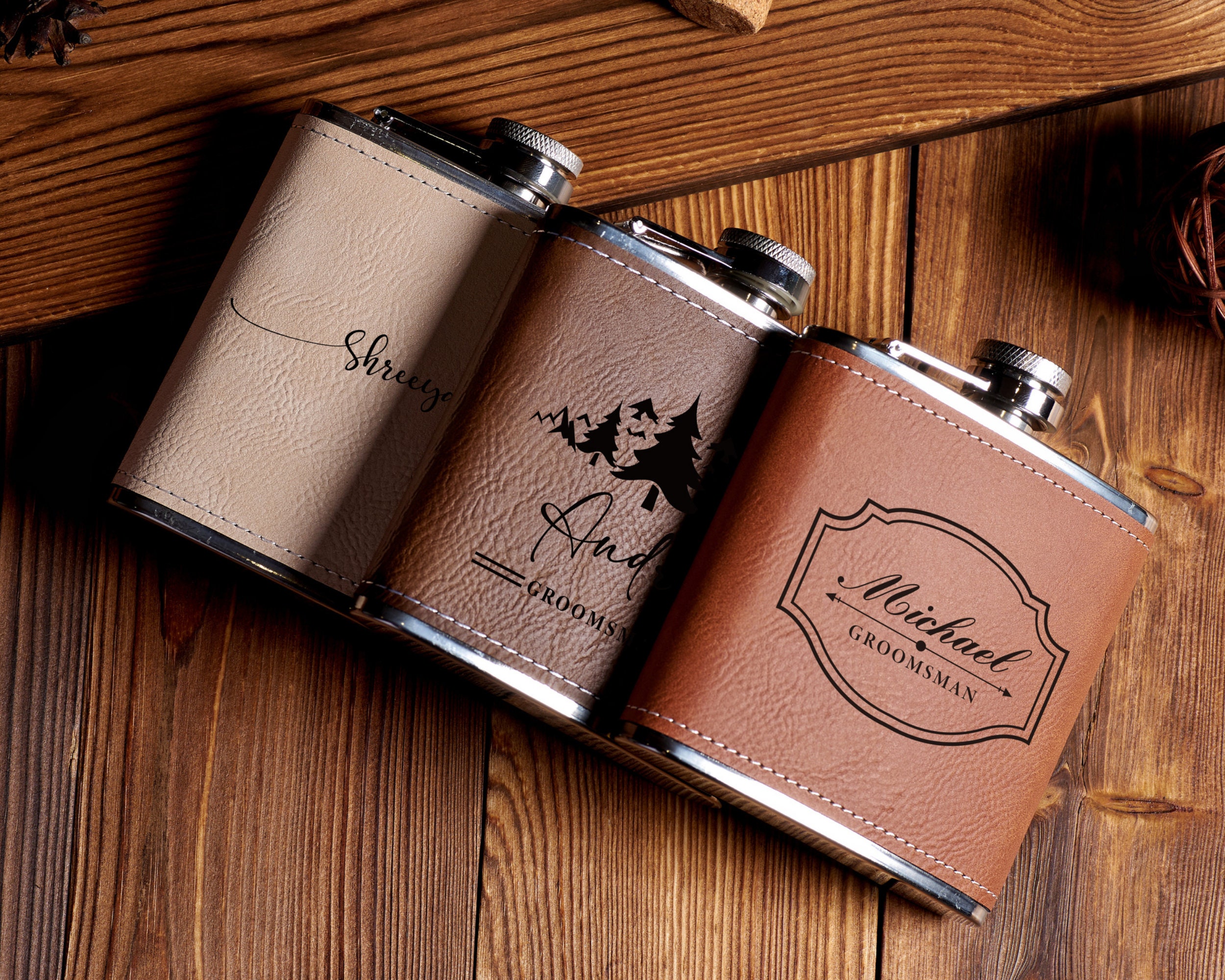 Wedding Favors Personalized Flask Set For Groomsmen,custom Gift