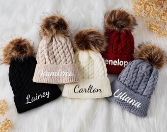 Custom Baby Beanies – Soft and Cozy Knit Winter Hat for Infants and Toddlers with Name or Initial Embroidery, the Ideal Gift for Little Ones