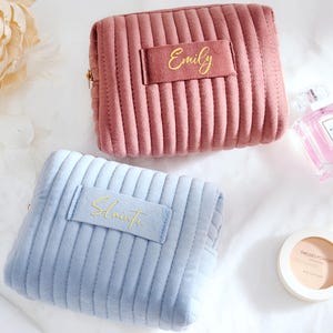 Trousse de maquillage personnalisée, pochette de demoiselle d'honneur personnalisée, organiseur de cosmétiques de voyage, cadeau de shower de bébé, cadeau d'anniversaire, souvenir de mariage