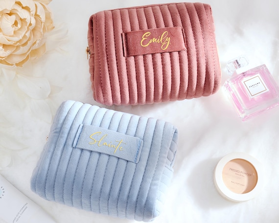 Borsa Cosmetica Da Viaggio Per Ragazze - Con Specchio E Portachiavi, Tessuto Morbido, Design Carino, Rosa - Foto 3