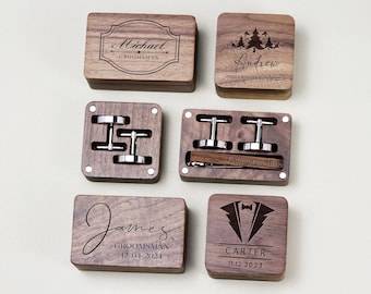 Personalized Groomsmen Cufflinks & Tie Clip Set, Custom Cuff Links With Name, Best Man Gifts, Engraved Cuff Links, Wedding Tie Clip Set