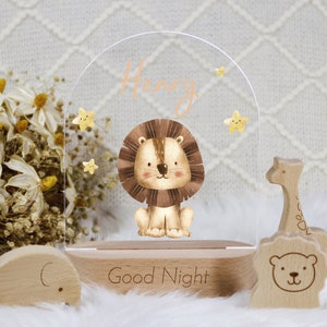 Personalized Baby Name Night Light with Wooden Base,Girl Boy Child Gift Night Lamp,Bedroom Nursery Room Decor, Baby Shower,New Born Gift