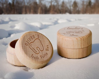 Caja del Hada de los Dientes, Caja de Monedas de Hada de los Dientes de Madera Personalizada, Caja de Recuerdo de Dientes de Madera para Niños y Niñas, Regalo de Bautismo, Regalo para Baby Shower.