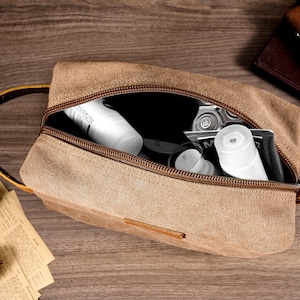 Trousse de toilette en toile personnalisée pour homme, trousse de toilette personnalisée pour voyage, cadeau pour homme d'honneur, cadeau pour garçon d'honneur et fête des pères