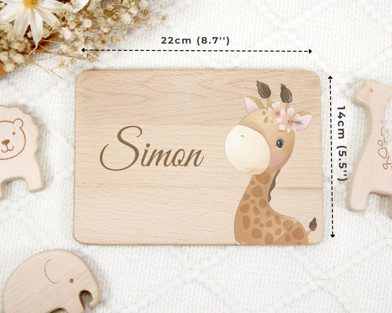 Wooden Personalized Kids Breakfast Board with Name, Custom Baby Meal Plate, Children's Board with Engraving, Birthday Gifts for Kids image 7