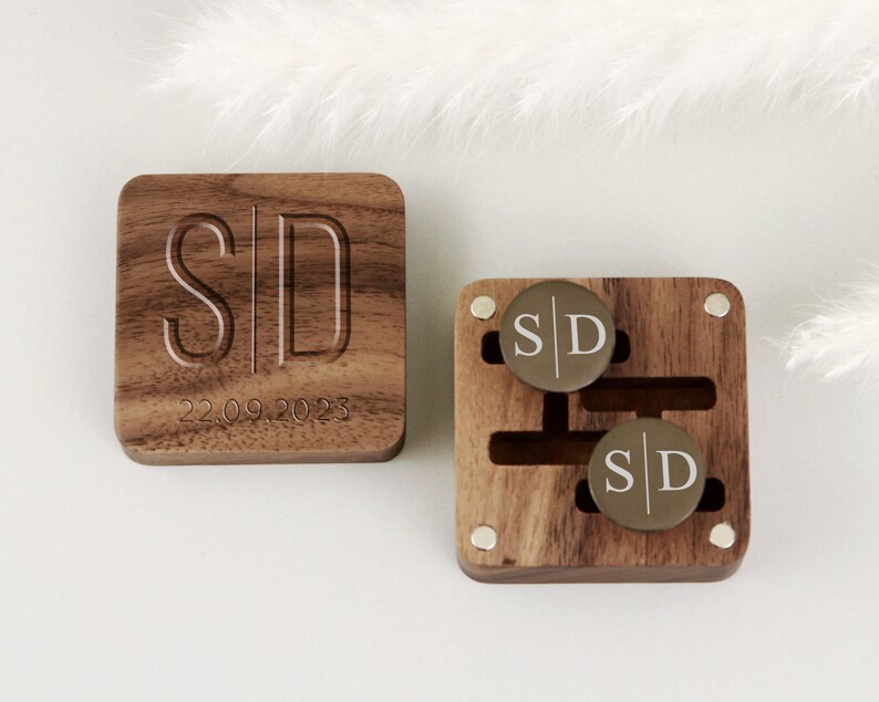 Benutzerdefinierte Groomsmen Vorschlag Geschenke, personalisierte Manschettenknöpfe & Krawattenklammer Set, Monogramm Hochzeitszubehör für Trauzeugen Bild 7