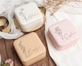 Personalized Jewelry Box, Engraved Jewelry Case for Bridesmaid, Travel Jewelry Organizer for Her,Travel jewelry box,Bridesmaid Proposal Gift