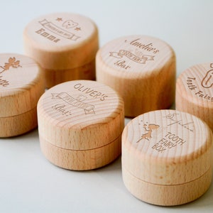 Caja del Hada de los Dientes, Caja de Monedas de Madera Personalizada del Hada de los Dientes, Caja de Recuerdo de Madera para Dientes para Niños y Niñas, Regalo de Bautismo, Regalo de Baby Shower.