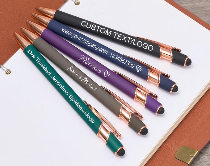 Personalized Luxurious Soft Touch Rose Gold Pen, Personalised Gift Pens for Women, Teacher Gifts, Fancy Custom Pen, Gifts for company