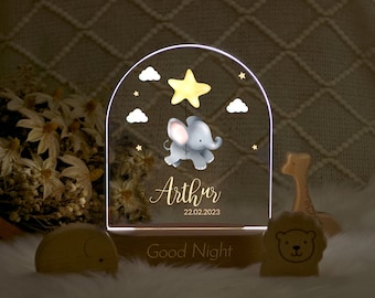 Luce notturna personalizzata per neonati con nome, lampada notturna personalizzata con base in legno, luce notturna decorativa per cameretta dei bambini, luce notturna per cameretta dei bambini