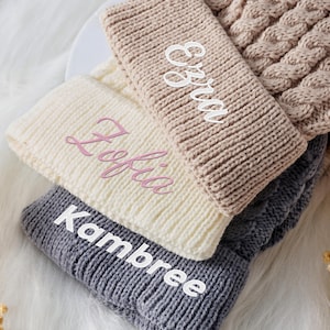 Personalized Embroidered Name Beanie Hat for Kids, Custom Knit Winter Hat with Initials, Perfect Gift for Cold Weather and Special Occasions
