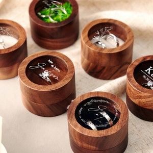 Boîte pour alliances en bois personnalisée, couvercle en acrylique transparent, support pour proposition de fiançailles gravé personnalisé, cadeau de mariée parfait pour elle