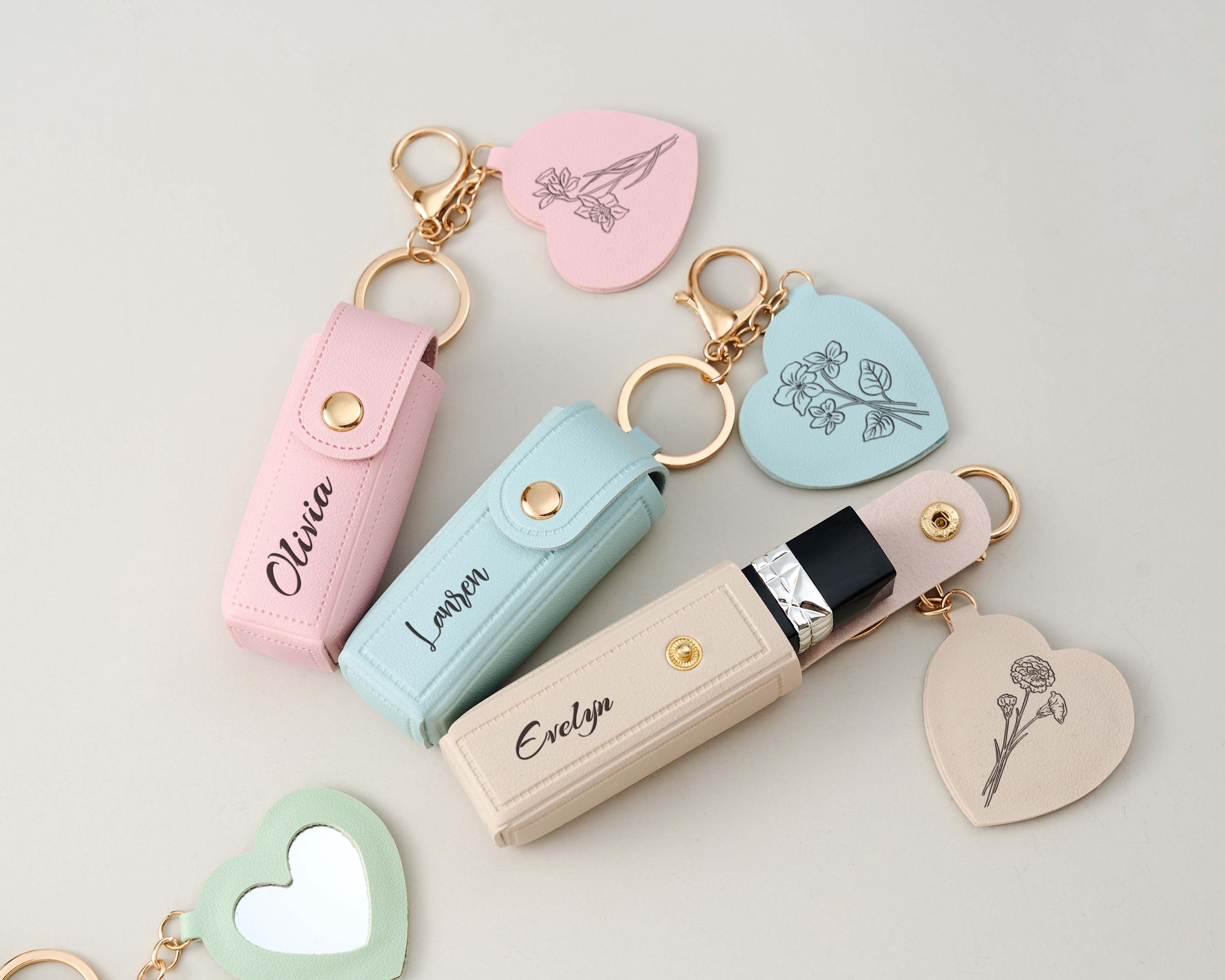 Dreaweet Portable Chapstick & Hand Sanitizer Holder Keychain Set Of 2 For Women & Girls - View #8