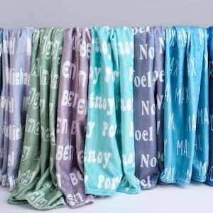 Personalized Name Custom Blanket for Baby, Boy, Girl, Kids, Adults, Fleece, Sherpa, Custom Gift, Personalized Blanket, Baby Name Blanket