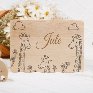 Wooden Personalized Kids Breakfast Board with Name, Custom Baby Meal Plate, Children's Board with Engraving, Birthday Gifts for Kids image 6