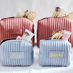 Trousse de maquillage personnalisée, Trousse de toilette pour la mariée, Cadeaux personnalisés pour demoiselle d'honneur, Trousse de toilette de voyage, Trousse à cosmétiques, Cadeau d'anniversaire pour elle, Cadeau pour maman