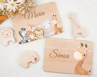 Wooden Personalized Kids Breakfast Board with Name, Custom Baby Meal Plate, Children's Board with Engraving, Birthday Gifts for Kids