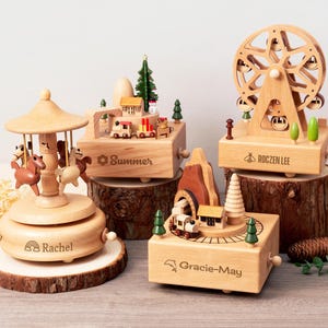 Caja de música de madera personalizada para niños, caja de música personalizada con nombre, regalo para baby shower, regalos para recién nacidos, caja de música con nombre grabado, regalo de Navidad