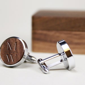 Personalized Cuff Links Box with Custom Design, Wooden Cufflinks for Best Man, Groomsman Gift in Wedding, Wedding Gift image 6