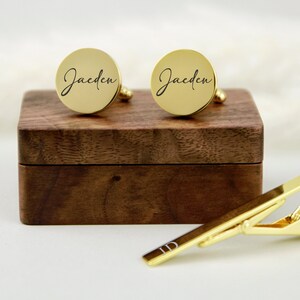 Custom Groomsmen Proposal Gifts, Personalized Engraved Cufflinks & Tie Clip Set,Monogram Wedding Accessories for Best Man,Father,Ushers image 8