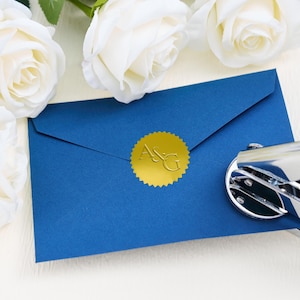 Grabador de invitaciones personalizado, sello de monograma de boda personalizado, elegante herramienta para sellar sobres y servilletas, recuerdo de pareja