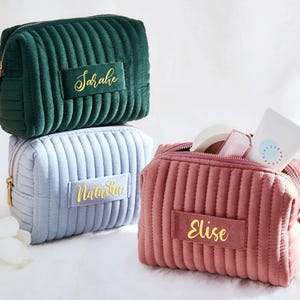 Benutzerdefinierte Brautjungfer Make-up-Tasche, personalisierte Kosmetiktasche, Reise-Organizer, Brautparty-Geschenk, Geburtstagsgeschenk, Hochzeits-Andenken