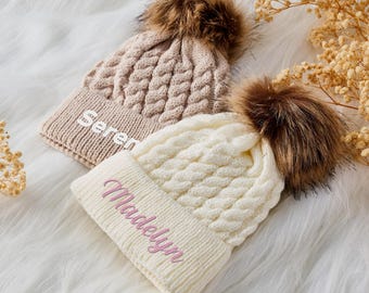 Custom Knit Name Hat, Personalized Winter Beanie for Babies, Toddlers, and Kids, Handmade with Love, Perfect for Gifting or Keeping Warm