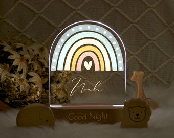 Luce notturna personalizzata per neonati con nome, lampada notturna personalizzata con base in legno, luce notturna decorativa per cameretta dei bambini, luce notturna per cameretta dei bambini