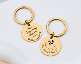 To My Mom Engraved Keychain Gift - Durable Stainless Steel Keyring Jewelry, Custom Mother's Day/Birthday Keepsake from Daughter/Son