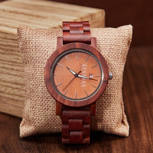 Regalo de boda personalizado para marido, caja de reloj grabada para él, reloj de madera personalizado para regalo de aniversario, regalo para hombres, regalo para mujeres imagen 5