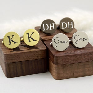 Personalisierte Manschettenknöpfe Box für Trauzeugen, Manschettenknöpfe für Trauzeuge, Trauzeuge Geschenk in der Hochzeit, Hochzeitstaggeschenk für Ehemann