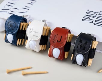 Personalized Golf Ball Bag, Mini Golf Ball Holder, Leather Golf Ball Bag, Stylish Pouch for Golf Balls, Tees Holder, Great Golf Gifts