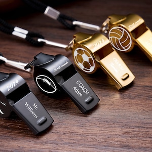 Custom Engraved Whistle, Personalised Sport Gift for Football Basketball Volleyball Soccer Baseball Coach, Perfect Teacher Appreciation Gift