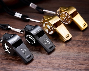 Sifflet gravé personnalisé, cadeau de sport personnalisé pour entraîneur de football, basket-ball, volley-ball, baseball, cadeau de remerciement parfait pour un professeur