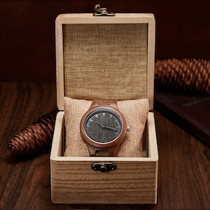 Wooden Watch Box For Men,Personalised Watch Box for Fathers Day Gift, Customised Wood Watch for Dad Husband Boyfriend image 6