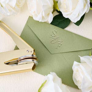 Grabador de monogramas, sello personalizado, grabador de bodas personalizado, sello para servilletas, regalo personalizado para novios