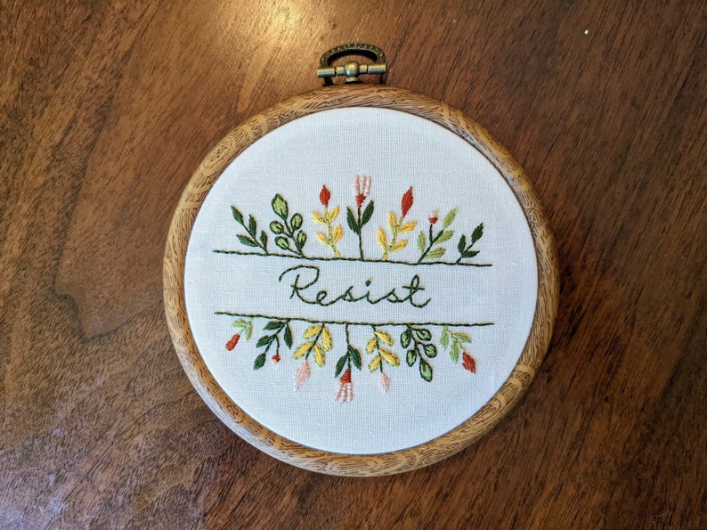 Resist Extra Pattern RESIST Embroidery Pattern (stick-on Pattern) - Etsy