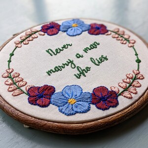 You've Got Mail marriage advice embroidery pattern