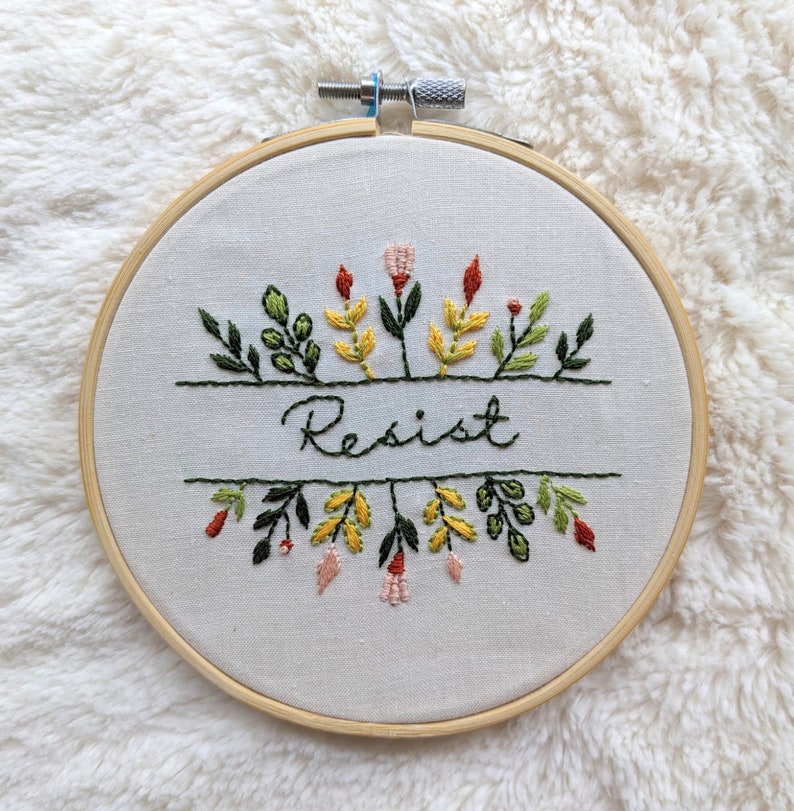 Resist Extra Pattern RESIST Embroidery Pattern (stick-on Pattern) - Etsy