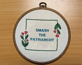 Smash the Patriarchy embroidery pattern (stick-on)