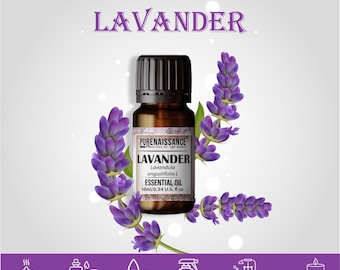 Pure Lavender Essential Oil Purenaissance Therapeutic Grade for, relaxation and sleep – Calming. Best for Aromatherapy and Diffuser.