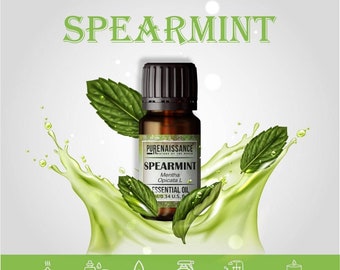 Pure Spearmint Essential Oil Purenaissance Therapeutic Grade for, Best for Aromatherapy and Diffuser.