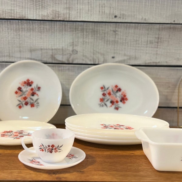 Vintage Fire King Primrose Plates, Platters, Cup & Sugar Bowl - Sold Separately
