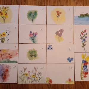Postales con estampado de flores (paquete de 6)