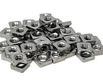 M3nS - Thin M3 Square Nuts for PRUSA & Zaribo 3D Printers - A2 Stainless Steel - Conform to DIN 562