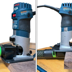 Subbase de recolección de polvo con accesorios para fresadora de molduras Bosch Colt 1-HP (PR20EVS): cortes enterrados, dados, ranuras, bordes y más.