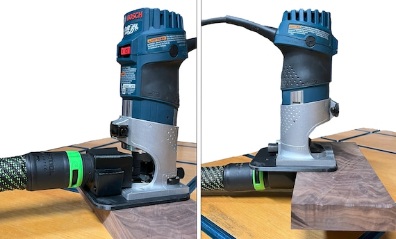 Dust Collection Sub base With Fittings for Bosch Colt 1 HP Trim Router PR20EVS Buried Cuts Dadoes Grooves Edges and More Etsy
